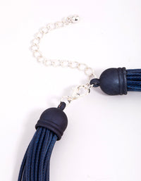 Matte Blue Sphere & Cord Necklace - link has visual effect only