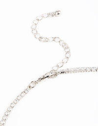 Silver Cubic Zirconia Droplet Lariat Necklace - link has visual effect only