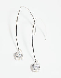 Silver Diamante Thread Through Drop Earrings - link has visual effect only