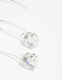 Silver Diamante Thread Through Drop Earrings - link has visual effect only