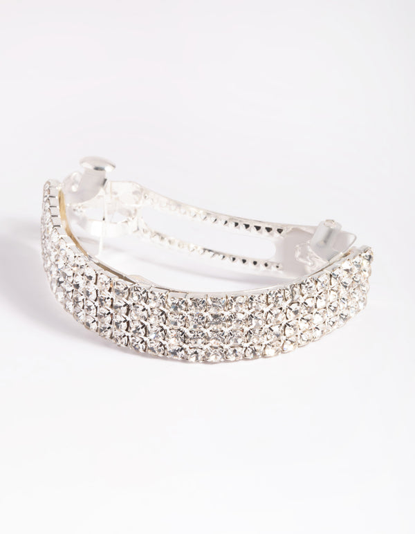 Silver Diamante Barette Clips