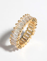 Gold Cubic Zirconia Baguette Ring - link has visual effect only