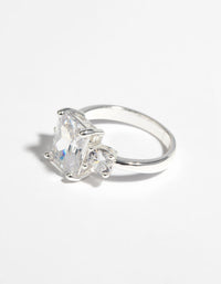 Silver Cubic Zirconia Engagement Ring - link has visual effect only