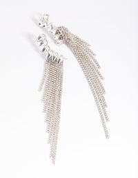 Rhodium Diamante Cuff Earrings - link has visual effect only