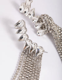 Rhodium Diamante Cuff Earrings - link has visual effect only