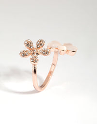 Rose Gold Diamante Flower Ring - link has visual effect only