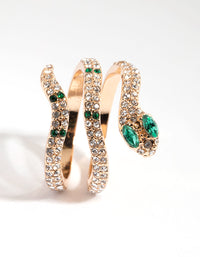 Gold Diamante Snake Ring - link has visual effect only