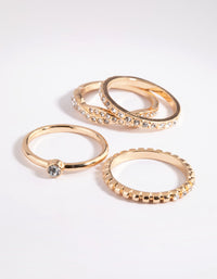 Gold Diamante Ring Stack Pack - link has visual effect only