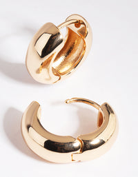 Gold Chunky Huggie Hoop Earrings - link has visual effect only