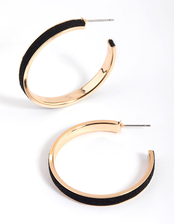 Black Glitter Hoop Earrings