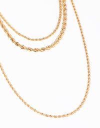 Gold Twisted Chain Layered Necklace - link has visual effect only