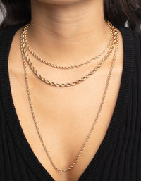 Gold Twisted Chain Layered Necklace - link has visual effect only