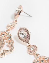 Rose Gold Diamante Drop Earrings - link has visual effect only