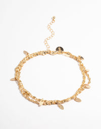 Gold Twisted Leaves Anklet Set - link has visual effect only