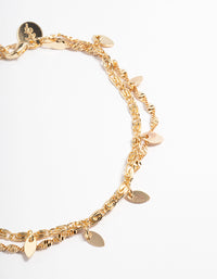 Gold Twisted Leaves Anklet Set - link has visual effect only