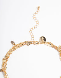 Gold Twisted Leaves Anklet Set - link has visual effect only