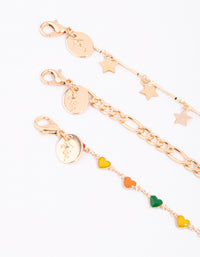 Gold Heart & Star Anklet Pack - link has visual effect only