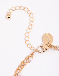 Gold Cubic Zirconia Pearl Anklet Pack - link has visual effect only