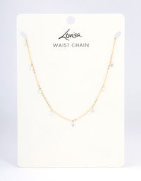 Gold Drop Diamante Waist Chain - link has visual effect only