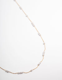 Gold Dainty Pearl Waist Chain - link has visual effect only