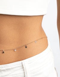 Gold Star & Diamante Waist Chain - link has visual effect only