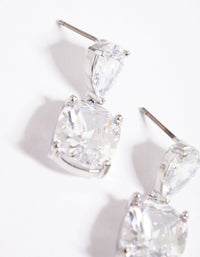 Diamond Simulant Teardrop & Square Earrings - link has visual effect only