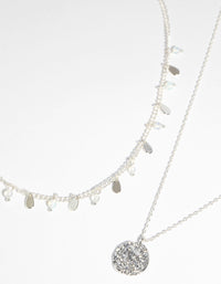 Silver Plated Moonstone Necklace Set - link has visual effect only