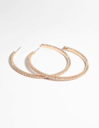 Gold Cubic Zirconia Pave Hoop Earrings - link has visual effect only