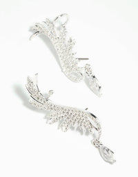 Silver Cubic Zirconia Wing Cuff Earrings - link has visual effect only