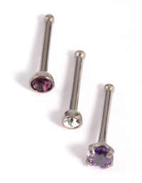 Titanium Rainbow Crystal Nose Studs - link has visual effect only