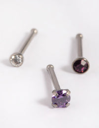 Titanium Rainbow Crystal Nose Studs - link has visual effect only