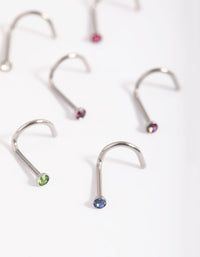 Surgical Steel Rainbow Diamante Nose Studs - link has visual effect only