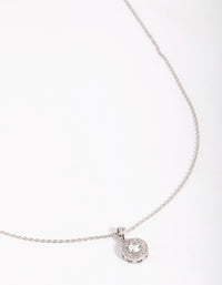 Silver Cubic Zirconia Halo Necklace - link has visual effect only