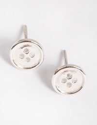 Sterling Silver Button Stud Earrings - link has visual effect only