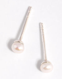 Sterling Silver Freshwater Pearl Stud Earrings - link has visual effect only