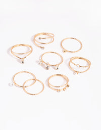 Gold Dainty Oval Ring Stack Pack - link has visual effect only