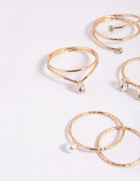 Gold Dainty Oval Ring Stack Pack - link has visual effect only