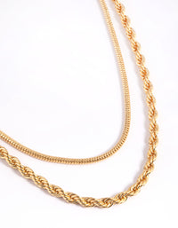 Gold Plated Twisted Snake Chain Necklace - link has visual effect only