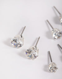 Silver Plated Brass  Cubic Zirconia Ascending Earring Stack 8-Pack - link has visual effect only