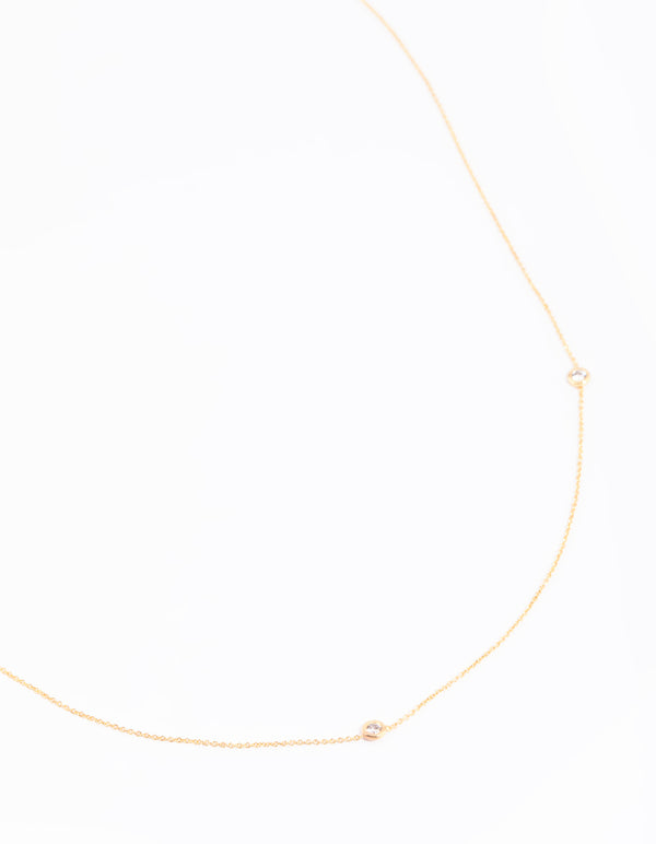 Gold Plated Cubic Zirconia Fine Necklace