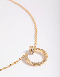 Gold Plated Cubic Zirconia Circle Necklace - link has visual effect only