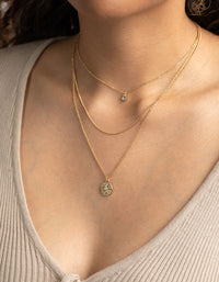 Gold Plated Celestial Layered Necklace - link has visual effect only