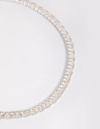 Silver Plated Brass  Cubic Zirconia Anklet - link has visual effect only