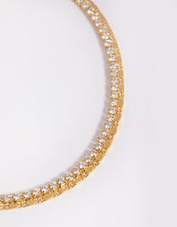 Gold Plated Brass Cubic Zirconia Tennis Anklet - link has visual effect only