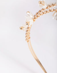 Gold Pearlised Flower Headband - link has visual effect only