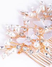 Blush Diamante & Pearl Butterfly Comb - link has visual effect only