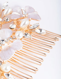 Blush Diamante & Pearl Butterfly Comb - link has visual effect only