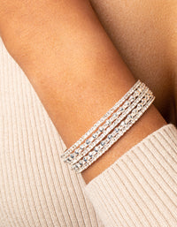 Silver Diamante Wide Bracelet - link has visual effect only