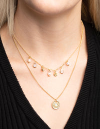 Gold Plated Freshwater Pearl Coin Necklace - link has visual effect only