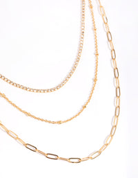 Gold Plated Chain Layered Necklace - link has visual effect only